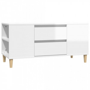 Comodă TV, alb extralucios, 102x44,5x50 cm, lemn prelucrat - V819598V