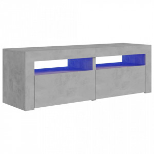 Comodă TV cu lumini LED, gri beton, 120x35x40 cm - V804359V