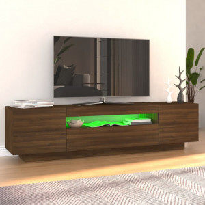 Comodă TV cu lumini LED, stejar maro, 160x35x40 cm - V815728V - Img 3