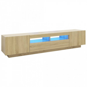 Comodă TV cu lumini LED, stejar sonoma, 200x35x40 cm - V3081909V
