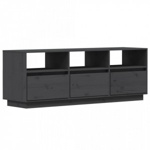 Comodă TV, gri, 140x37x50 cm, lemn masiv de pin - V813432V - Img 1