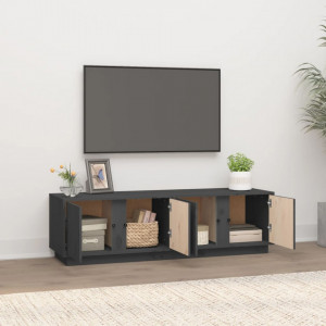 Comodă TV, gri, 140x40x40 cm, lemn masiv de pin - V814461V - Img 3