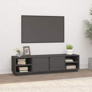 Comodă TV, gri, 156x40x40 cm, lemn masiv de pin - V814456V - Img 2