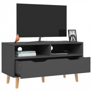 Comodă TV, gri, 90x40x48,5 cm, lemn prelucrat - V326779V - Img 3