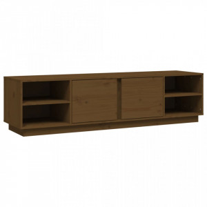 Comodă TV, maro miere, 156x40x40 cm, lemn masiv de pin - V814457V - Img 1