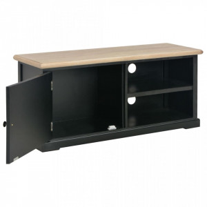 Comoda TV, negru, 90x30x40 cm, lemn - V249881V - Img 3