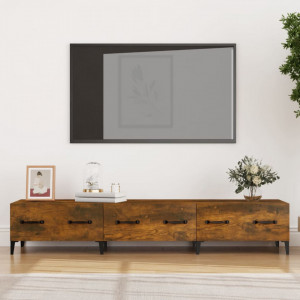 Comodă TV, stejar fumuriu, 150x34,5x30 cm, lemn prelucrat - V817510V - Img 2