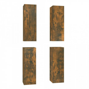Comode TV, 4 buc., stejar fumuriu, 30,5x30x90 cm lemn prelucrat - V3120329V