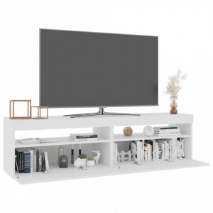 Comode TV cu lumini LED, 2 buc., alb, 75x35x40 cm - V804392V - Img 3