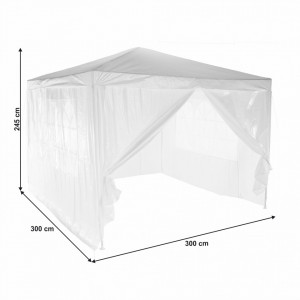 Cort de grădină pentru petreceri, alb, 3x3 m - TP253460 - Img 16