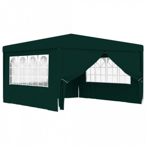 Cort petrecere profesional cu pereți laterali verde 4x4m 90g/m² - V48536V