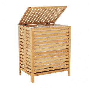 Coş de rufe, bambus natural și alb, 50x35x60 cm - TP255629 - Img 17