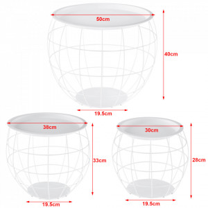 Cosuri metalice living, masuri diferite cu blat detasabil, gri - P67952573 - Img 2