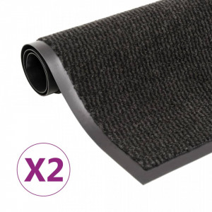Covoare usa anti-praf dreptunghiular, 2 buc. negru, 120x180 cm - V3051618V