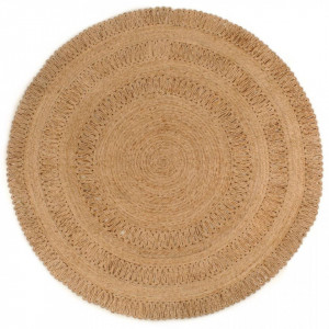 Covor împletit manual, 180 cm, iută, rotund - V344952V - Img 2