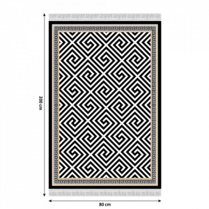Covor, negru și alb, 80x200 cm - TP229136 - Img 13