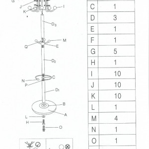 Cuier de podea, tip pom, alb, 37x37x175 cm - TP234457 - Img 4