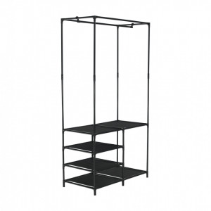 Cuier multifuncţional cu rafturi, 84x44x158 cm, negru - TP275329 - Img 18