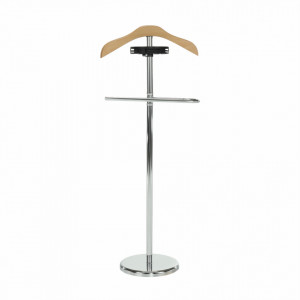 Cuier, suport haine, 46x28x110 cm, argintiu şi maro - TP6062 - Img 7