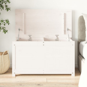 Cutie de depozitare, alb, 80x40x45,5 cm, lemn masiv de pin - V823535V - Img 2