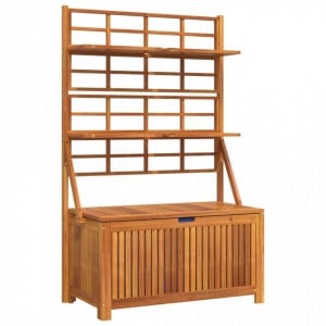 Cutie de depozitare cu spalier, 99x50x160 cm, lemn masiv acacia - V318760V