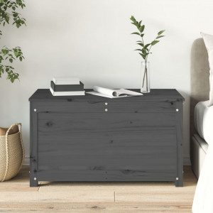 Cutie de depozitare, gri, 80x40x45,5 cm, lemn masiv de pin - V823536V - Img 3