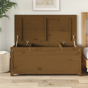 Cutie de depozitare, maro miere, 110x50x45,5 cm, lemn masiv pin - V823542V - Img 2