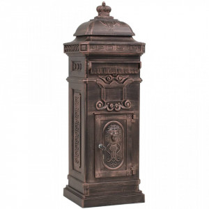 Cutie poștală stâlp, aluminiu, stil vintage, inoxidabil, bronz - V43892V