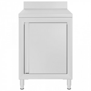 Dulap comercial cu blat de lucru, 60x60x96 cm, otel inoxidabil - V147229V - Img 3