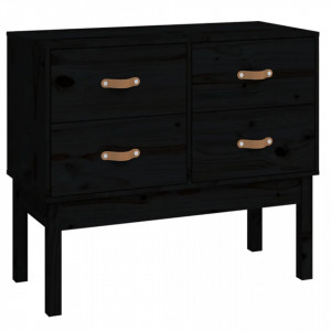 Dulap consolă, Negru, 90x40x78 cm, lemn masiv de pin - V821743V - Img 1