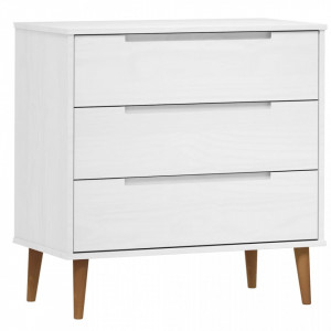 Dulap cu sertare alb, 80x40x80 cm, lemn masiv de pin - V350505V - Img 1