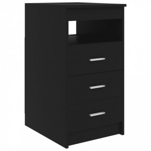 Dulap cu sertare, negru, 40x50x76 cm, lemn compozit - V801806V - Img 2