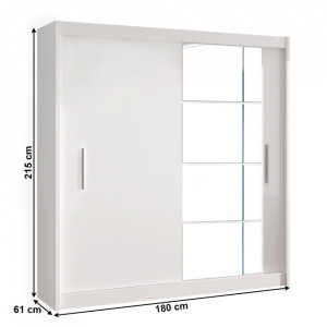 Dulap cu uşi glisante, alb, 180x215 - TP327255 - Img 2
