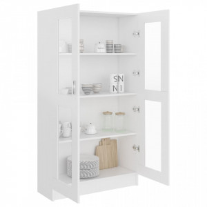 Dulap cu vitrina, alb, 82,5 x 30,5 x 150 cm, PAL - V802759V - Img 4
