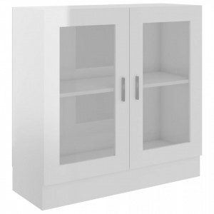 Dulap cu vitrina, alb extralucios, 82,5 x 30,5 x 80 cm, PAL - V802747V - Img 2