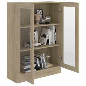 Dulap cu vitrina, stejar Sonoma, 82,5 x 30,5 x 115 cm, PAL - V802753V - Img 4