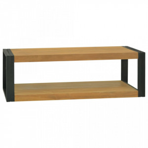 Dulap de baie suspendat, 110x45x35 cm, lemn masiv de tec - V338232V - Img 2
