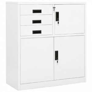 Dulap de birou, alb, 90x40x102 cm, oțel - V336405V - Img 2