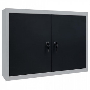 Dulap de perete pentru unelte gri & negru metal stil industrial - V145365V - Img 2