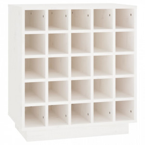 Dulap de vinuri, alb, 55,5x34x61 cm, lemn masiv de pin - V821528V - Img 1