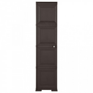 Dulap din plastic, 40x43x164 cm, maro, design de lemn - V340602V