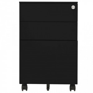Dulap dosare mobil, negru, 39x45x60 cm, oțel - V335980V