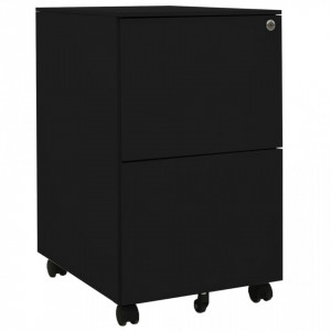 Dulap dosare mobil, negru, 39x45x67 cm, oțel - V335976V - Img 2