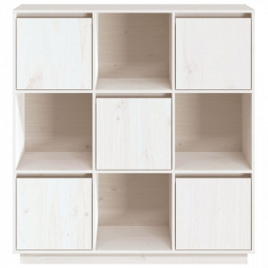 Dulap înalt, alb, 110,5x35x117 cm, lemn masiv de pin - V814370V - Img 3