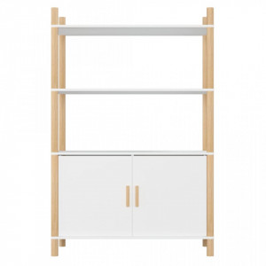 Dulap înalt, alb, 80x40x121, cm lemn prelucrat - V345699V - Img 3