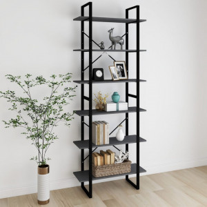 Dulap înalt, gri, 80x30x210 cm, lemn masiv de pin - V806544V - Img 2