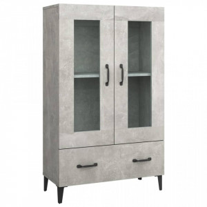 Dulap înalt, gri beton, 70x31x115 cm, lemn compozit - V812559V