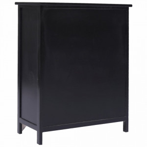 Dulap lateral cu 6 sertare, negru, 60x30x75 cm, lemn paulownia - V284098V - Img 4