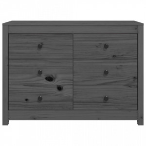Dulap lateral, gri, 100x40x72 cm, lemn masiv de pin - V821766V - Img 3