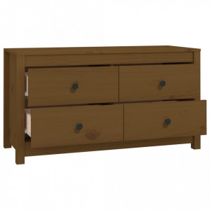 Dulap lateral, maro miere, 100x40x54 cm, lemn masiv de pin - V821777V - Img 3